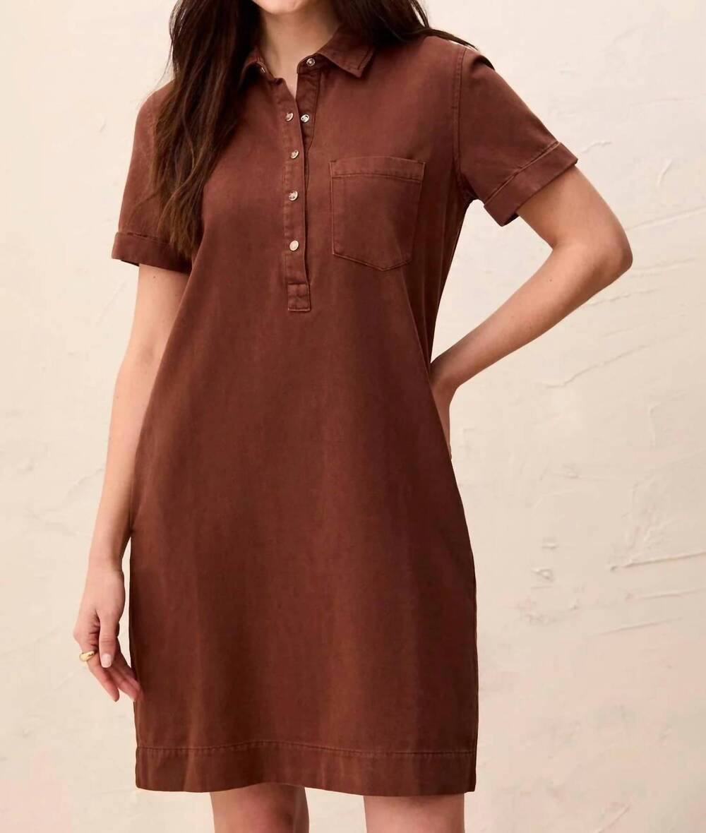 NEW TRIBAL pop over mini dress in rustic brown